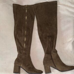 Shoe Dazzle Brown Over the Knee Boots
